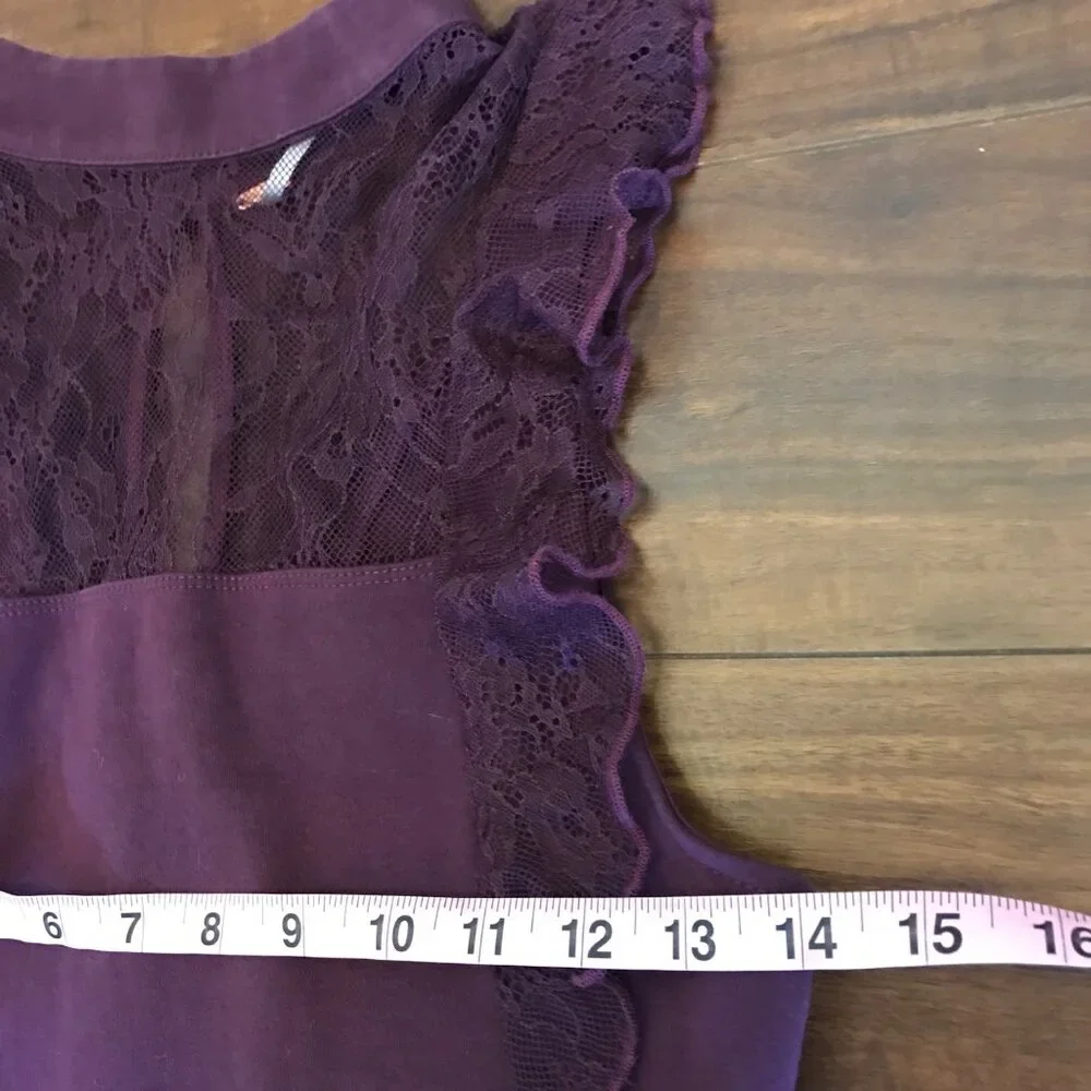Free People Beaumont Muse Lace Detail Women's Mini Bodycon Dress‎ Size S Purple